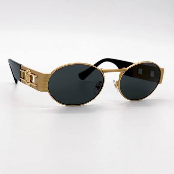 NEW VERSACE VE2264 1002/87 UNISEX VERSACE OVAL DECO SUNGLASSES VE2264 100287 Versace Accessories | New Versace Ve2264 100287 Gold  main image 2